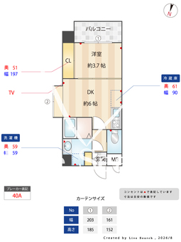 RESIAS ONE TENJINMINAMI BLDG 501 【福岡県西鉄　平尾駅】 の間取り図