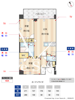 パレステージ杉並松庵 405 【東京都三鷹台】 の間取り図