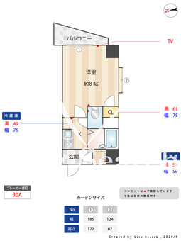 R'sレジデンス千代 801 【福岡県箱崎線千代県庁口駅】 の間取り図
