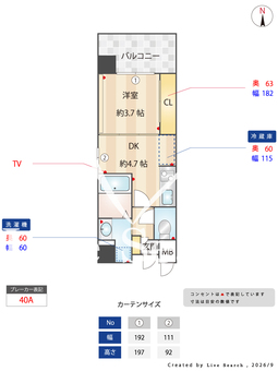 EL-Sia Shin-Osaka 601 【大阪府東海道本線　新大阪駅　徒歩7分】 の間取り図