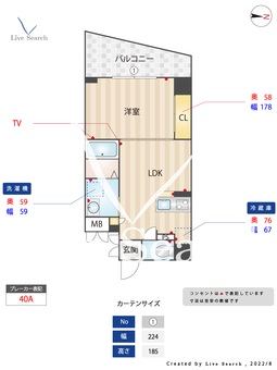 レガティオ博多 802 【福岡県博多駅】 の間取り図