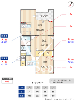 ラ・グリシーヌ・レーブ 201 【埼玉県和光市】 の間取り図