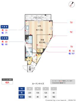 ルネサンスコート祐天寺Terrace 401 【東京都祐天寺駅】 の間取り図