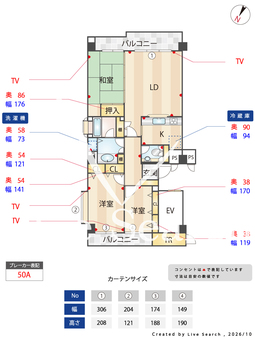 ヘリテージ大濠 501 【福岡県唐人町駅】 の間取り図