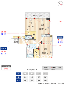 ロゼ　アーブル 305 【神奈川県相模鉄道本線　三ツ境駅】 の間取り図
