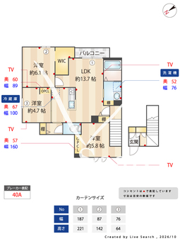 ラピス・コリーノ 201 【神奈川県三ッ沢上町駅】 の間取り図