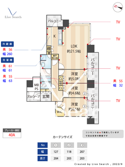 照葉ザ・タワー 2407 【福岡県千早駅】 の間取り図