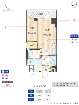シーズンフラッツ高田馬場リバーサイドノース 302 【東京都下落合駅】 の間取り図