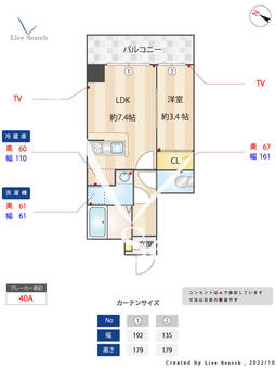スパジオ高砂 502 【福岡県渡辺通駅】 の間取り図