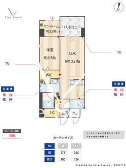 アネーロ西新Ⅳ 901 【福岡県西新駅】 の間取り図