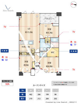 Brillia目黒碑文谷 404 【東京都学芸大学駅】 の間取り図