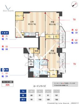 ミレドゥーエ門前仲町 701 【東京都門前仲町駅】 の間取り図