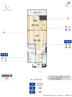 パークアベニューサウンド薬院 202 【福岡県薬院駅】 の間取り図
