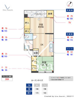 桜坂ハイツ 406 【福岡県桜坂駅】 の間取り図
