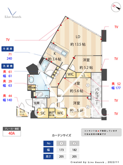 センターマークスタワー 3201 【福岡県千早駅】 の間取り図