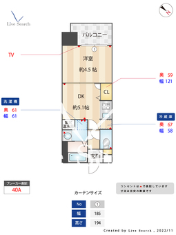 エクセレンシア天神 905 【福岡県薬院駅】 の間取り図