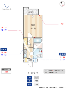 エトス高宮 1105 【福岡県西鉄平尾駅】 の間取り図