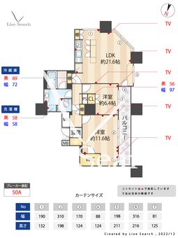 カテリーナ三田タワースイートイーストアーク 3101 【東京都三田駅】 の間取り図