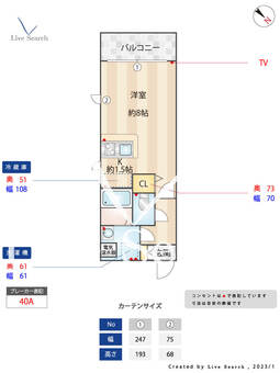エクセレンシア天神 1008 【福岡県薬院駅】 の間取り図
