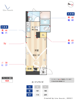 La angede 代々木 101 【東京都初台駅】 の間取り図