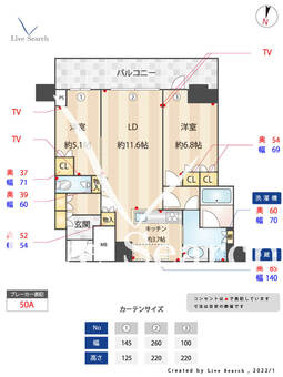 プレミストタワー大阪新町ローレルコート 2905 【大阪府西大橋駅】 の間取り図