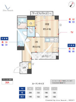 テラ代々木上原 201 【東京都代々木上原駅】 の間取り図