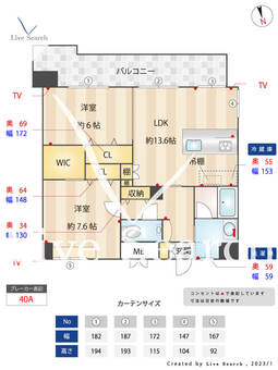 PRADO　OHASI 1401 【福岡県大橋駅】 の間取り図