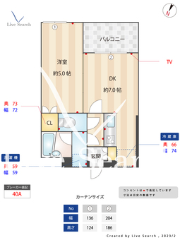 フュージョンハイツ浜町 602 【東京都浜町駅】 の間取り図