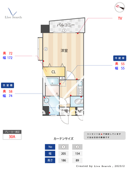 アンピールメゾン西新　(旧名称：テラバイト西新) 501 【福岡県地下鉄　西新駅】 の間取り図