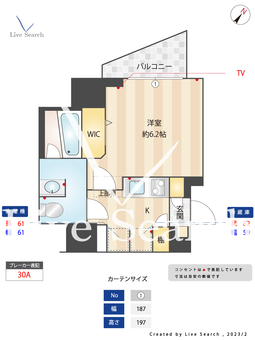リテラス渋谷笹塚 804 【東京都笹塚駅】 の間取り図