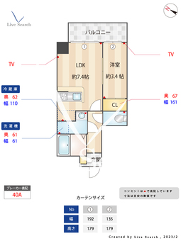 スパジオ高砂 402 【福岡県渡辺通駅】 の間取り図