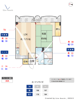 まいづる中央ビル 702 【福岡県赤坂駅】 の間取り図