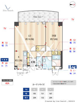 サンウッド新宿戸山フラッツ 302 【東京都東新宿駅】 の間取り図