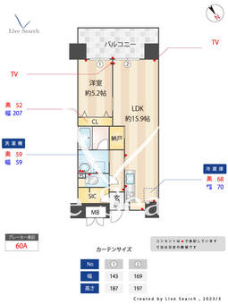 ニューガイア川﨑No.70（3号タイプ） 303 【神奈川県新川崎駅】 の間取り図