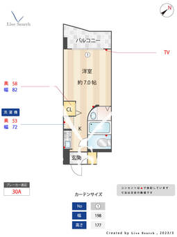 ルネス・ロワール天神サウス 713 【福岡県薬院駅】 の間取り図