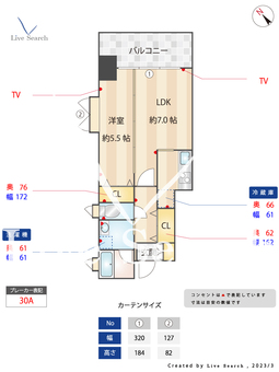 天神リベラ 801 【福岡県天神駅】 の間取り図