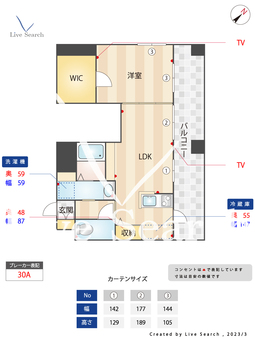ウィンステージ大博通り 1001 【福岡県呉服町駅】 の間取り図