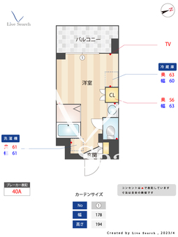 リビオセゾン早稲田 408 【東京都早稲田駅】 の間取り図