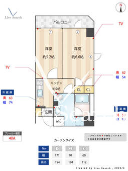 ミルーナヒルズ喜多見 401 【東京都狛江駅】 の間取り図