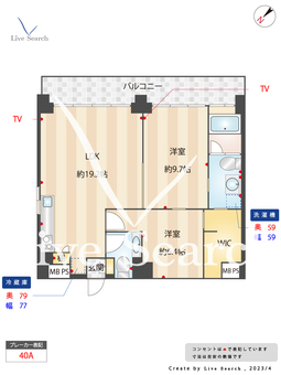 Atago Deck 301 【福岡県室見駅】 の間取り図