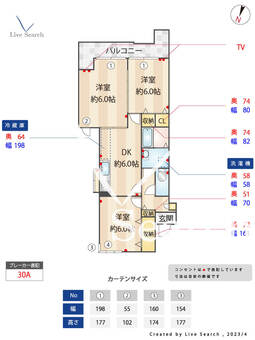 那珂ハイツ 406 【福岡県竹下駅】 の間取り図
