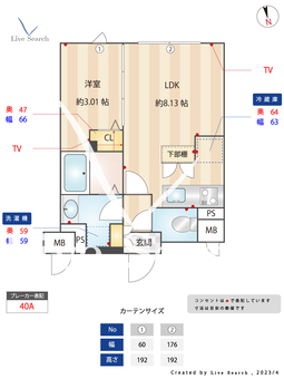 AGRATIO品川大井 402 【東京都大井町駅】 の間取り図
