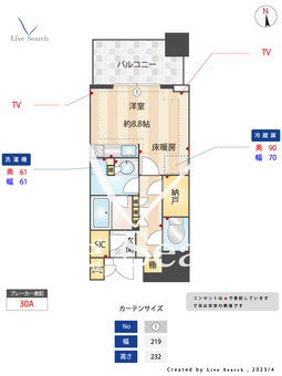 白金ザ・スカイ東棟 E725 【東京都白金高輪駅】 の間取り図