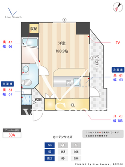 サヴォイ バルビゾン 205 【博多区千代県庁口駅】 の間取り図