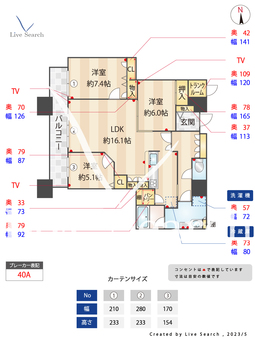 コアマンション大手門タワー 1402 【福岡県赤坂駅】 の間取り図