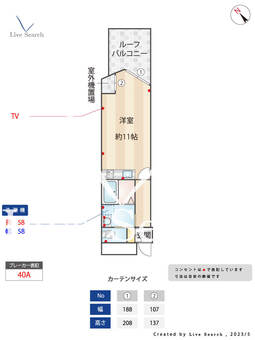 ローズマンション第2博多 404 【福岡県博多駅】 の間取り図