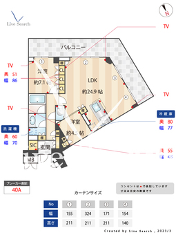 ザ・パークハウス福岡タワーズWEST 2505 【福岡県唐人町駅】 の間取り図