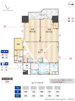 ライオンズマンション二条城東 1007 【京都府二条城駅】 の間取り図