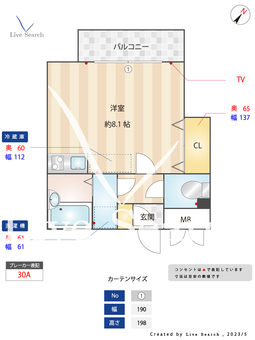 奈良屋アネックス 502 【福岡県中洲川端】 の間取り図