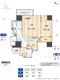 インプレスト天神オークタワー 202 【福岡県赤坂駅】 の間取り図